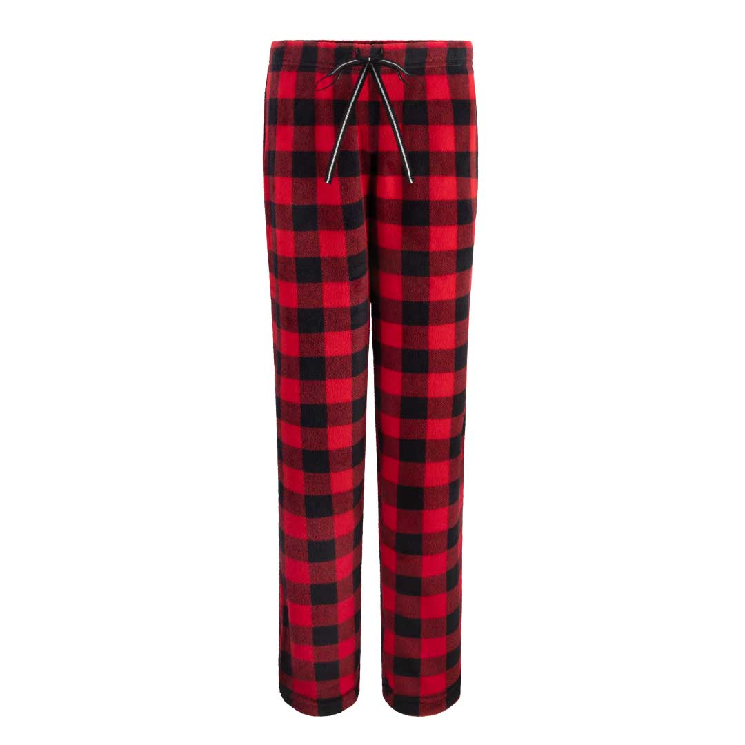 Pants as a part of the René Rofé 3 Piece Christmas Pajamas Gift Set in Checkered Black and Red