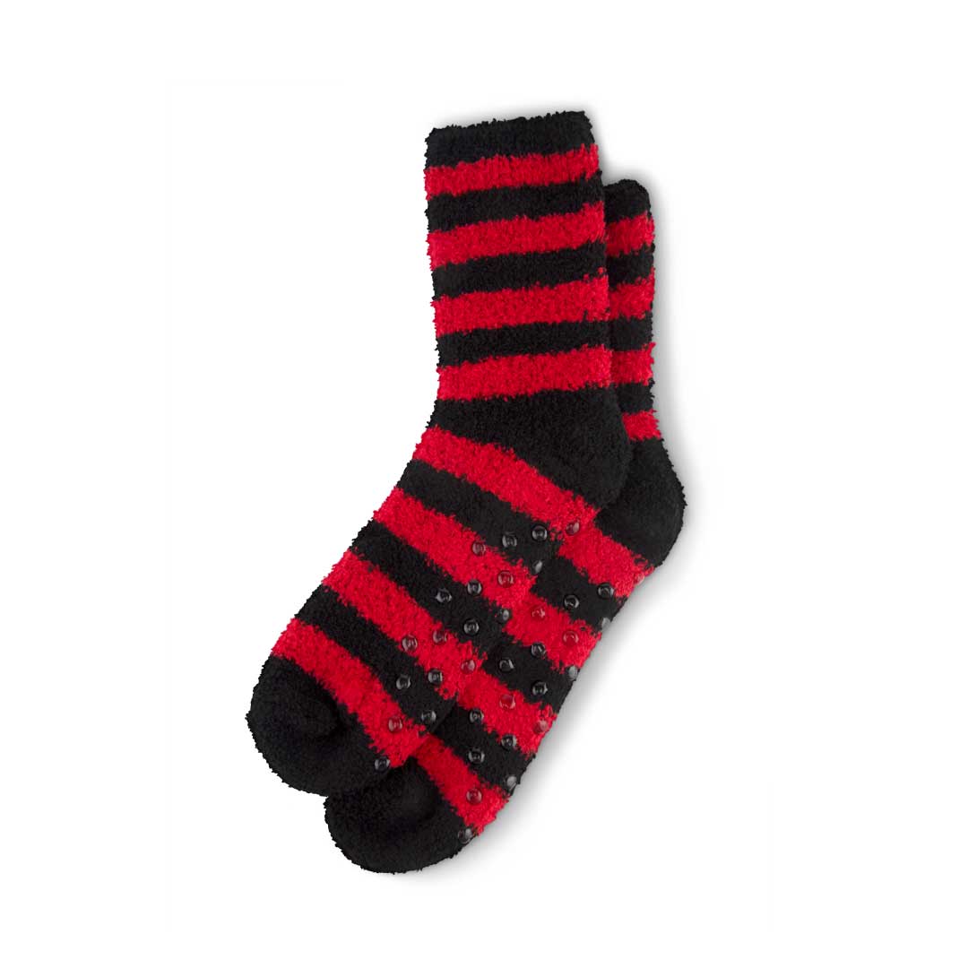 Socks as a part of the René Rofé 3 Piece Christmas Pajamas Gift Set in Checkered Black and Red