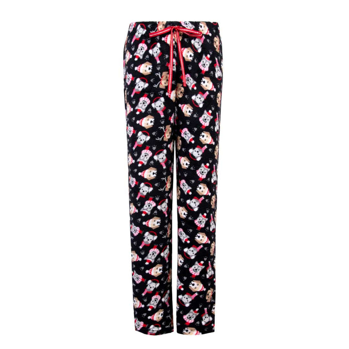 Pants as a part of the René Rofé 3 Piece Christmas Pajamas Gift Set in Red Dogs