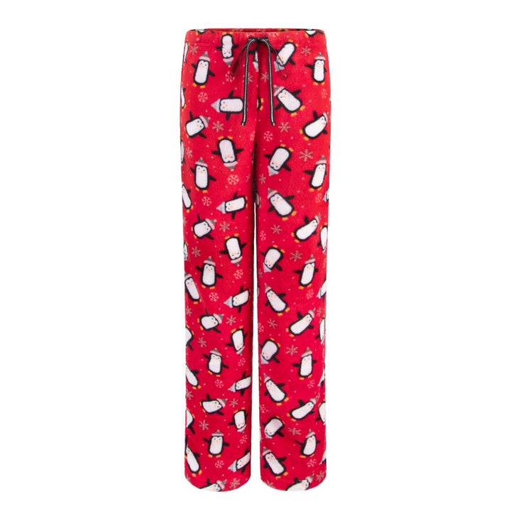 Pants as a part of the René Rofé 3 Piece Christmas Pajamas Gift Set in Red Penguins