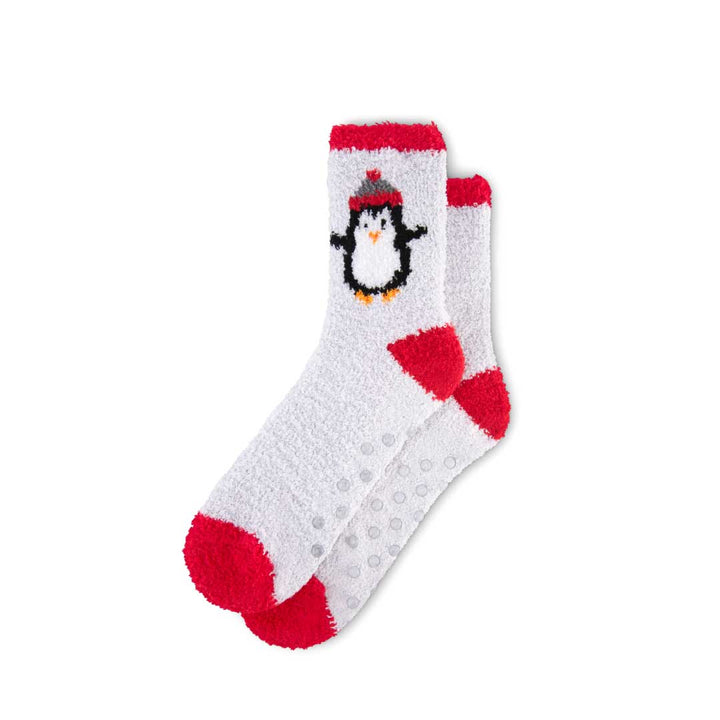 Socks as a part of the René Rofé 3 Piece Christmas Pajamas Gift Set in Red Penguins