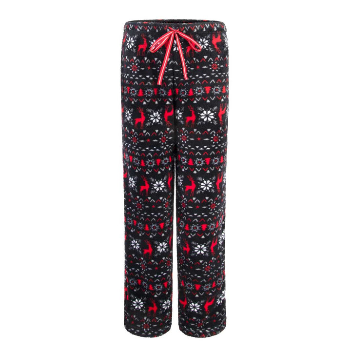 Pants as a part of the René Rofé 3 Piece Christmas Pajamas Gift Set in Reindeer in Red print