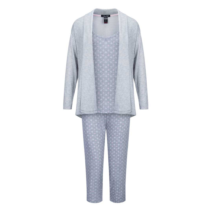 Renee Rofe Robe 3-Piece Super Soft Robe and Capri Women's Pajama Set | René Rofé