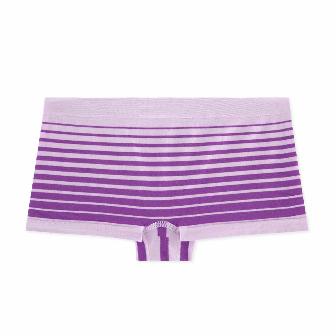 Purple stripes panty as a part of the René Rofé 4 Pack Girls Seamless Boyshorts set