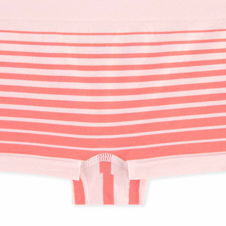 Close up of the Pink Stripes panty in the René Rofé 4 Pack Girls Seamless Boyshorts set