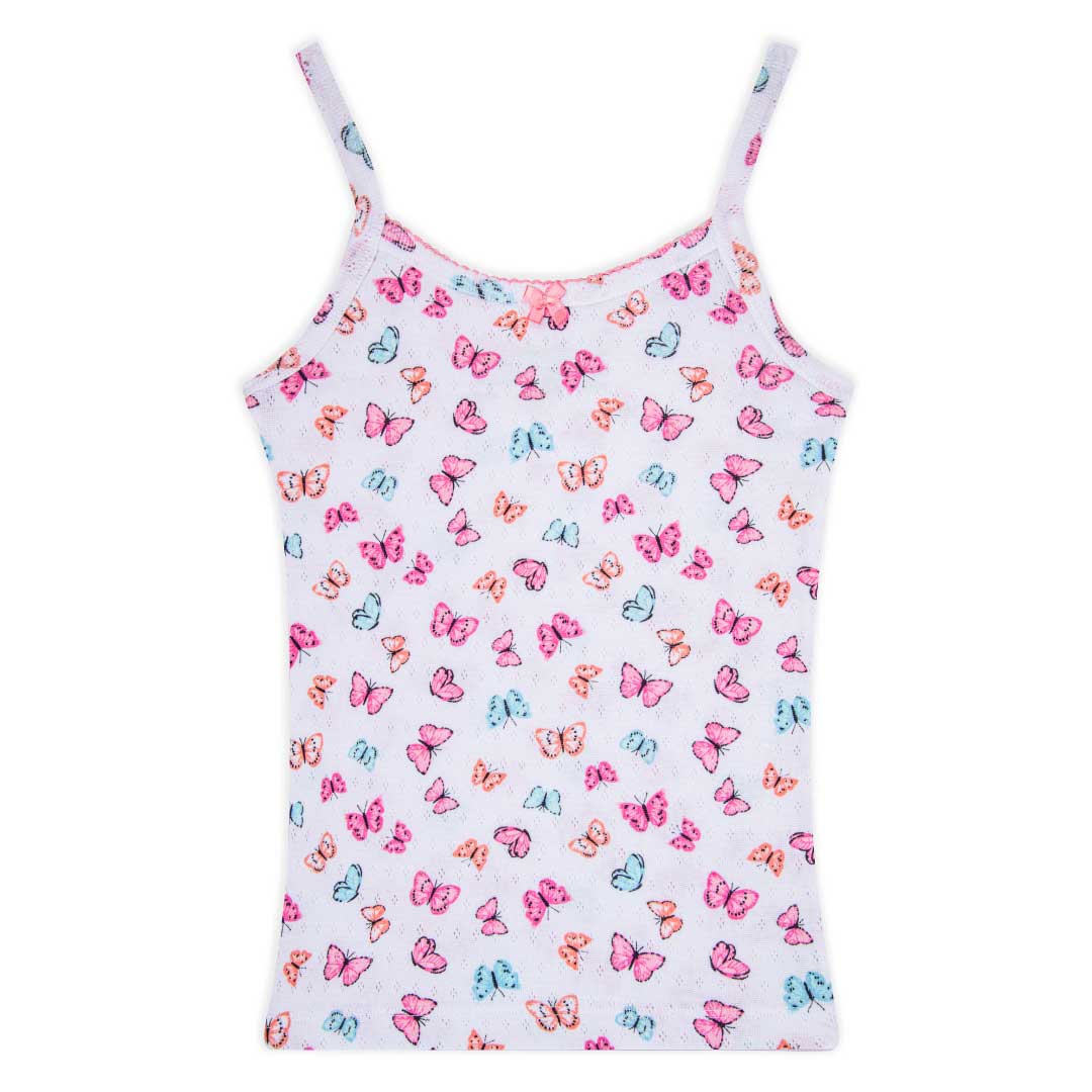 Butterflies patterned camisole as part of the René Rofé 4 Pack Girls Camisoles Set