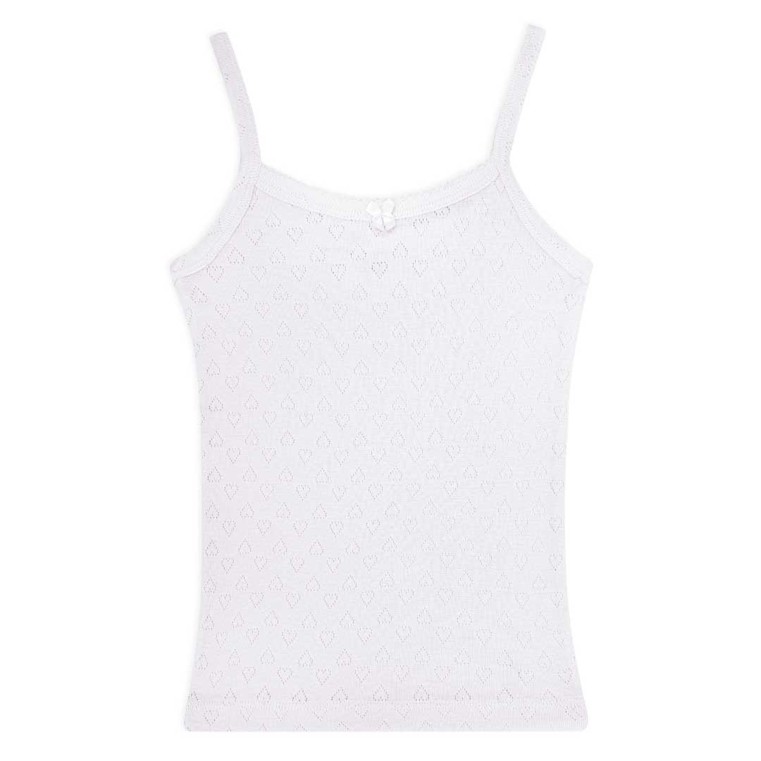White Hearts patterned camisole as part of the René Rofé 4 Pack Girls Camisoles Set