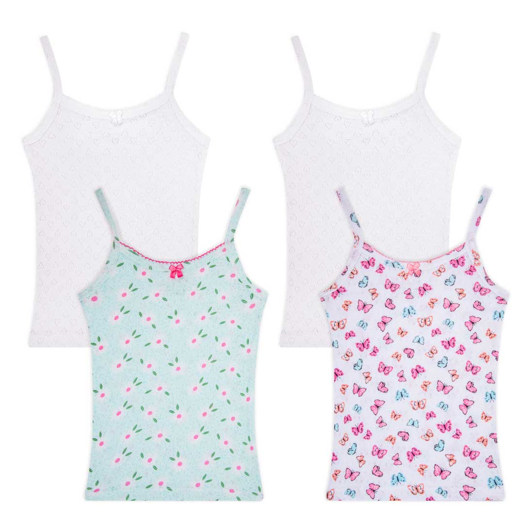 René Rofé 4 Pack Girls Camisoles
