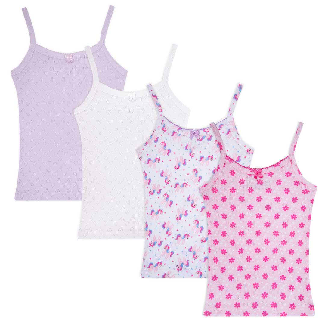 René Rofé 4 Pack Girls Camisoles