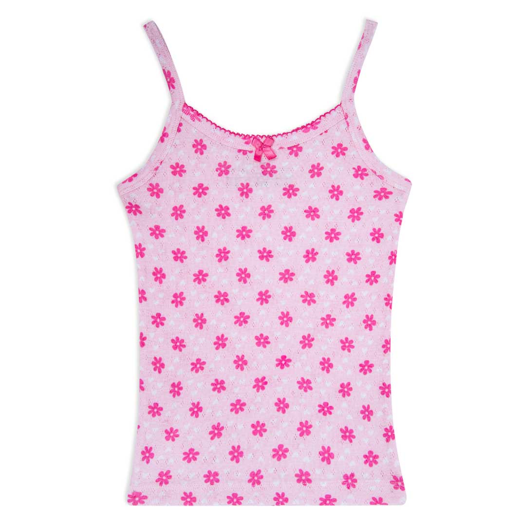 Pink Flowers patterned camisole as part of the René Rofé 4 Pack Girls Camisoles Set