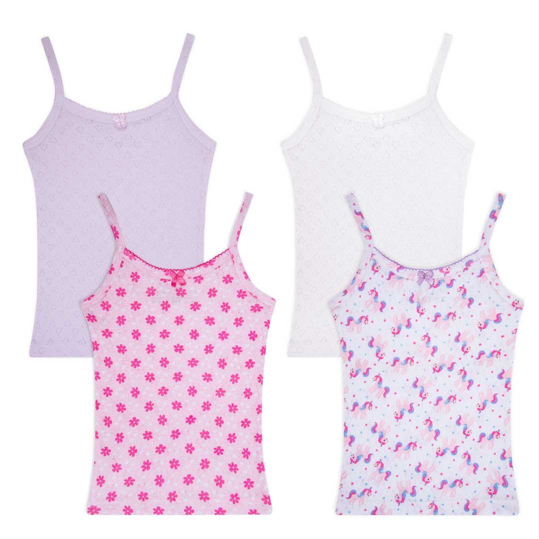 René Rofé 4 Pack Girls Camisoles