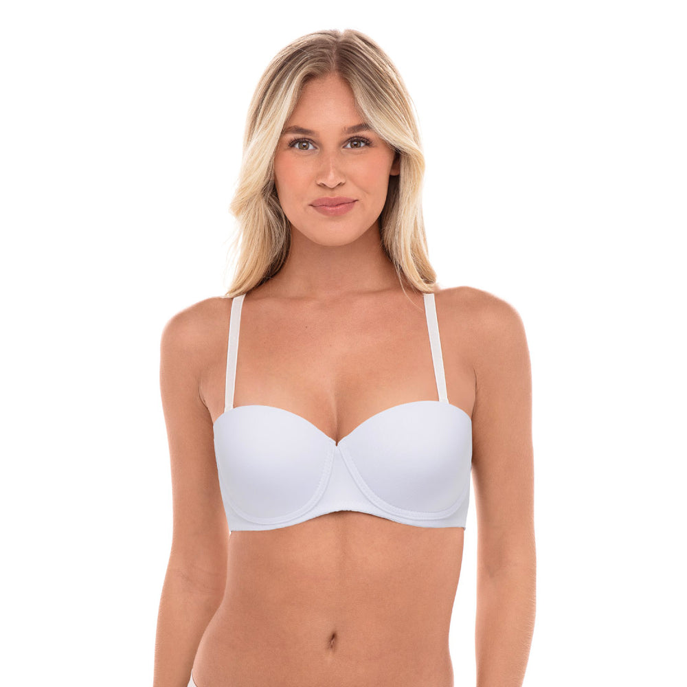 Model wearing the White René Rofé 4 Pack Multiway Convertible Bras