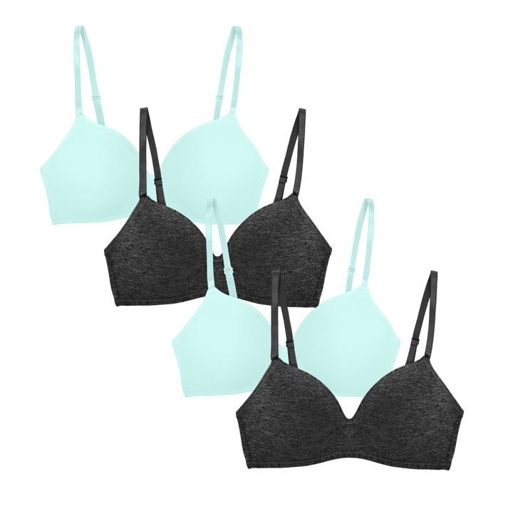 René Rofé Rene Rofe Lingerie Womens 4 Pack Soft Foam Wireless T Shirt Bra Aqua