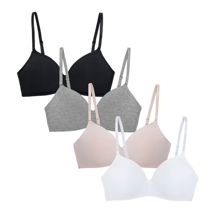 René Rofé Rene Rofe Lingerie Womens 4 Pack Soft Foam Wireless Wirefree T Shirt Bra