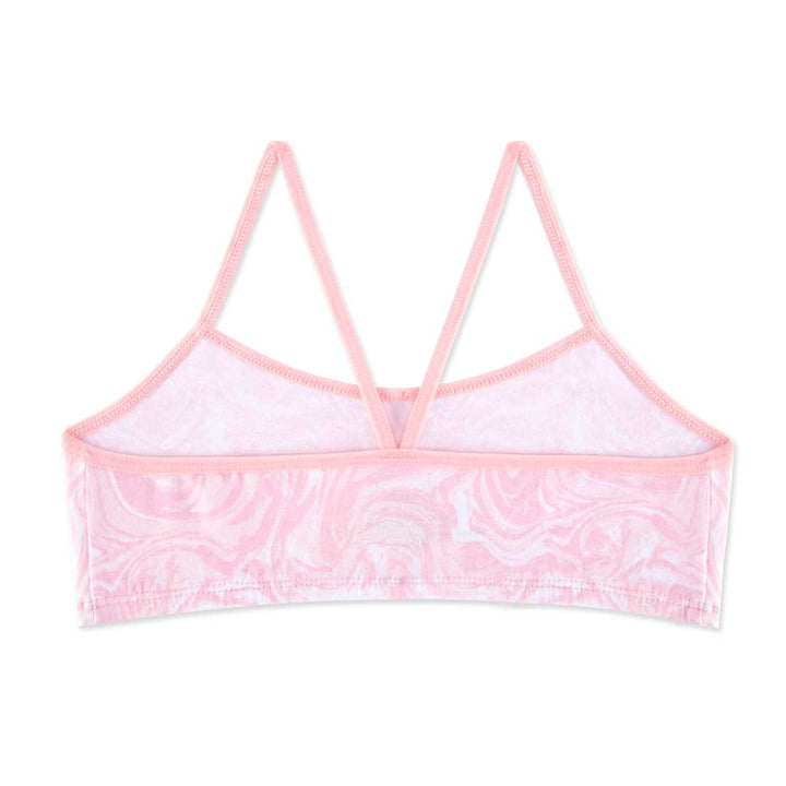 Back view of the Marble Pink bra as a part of the René Rofé 5 Pack Cotton Racerback Bras