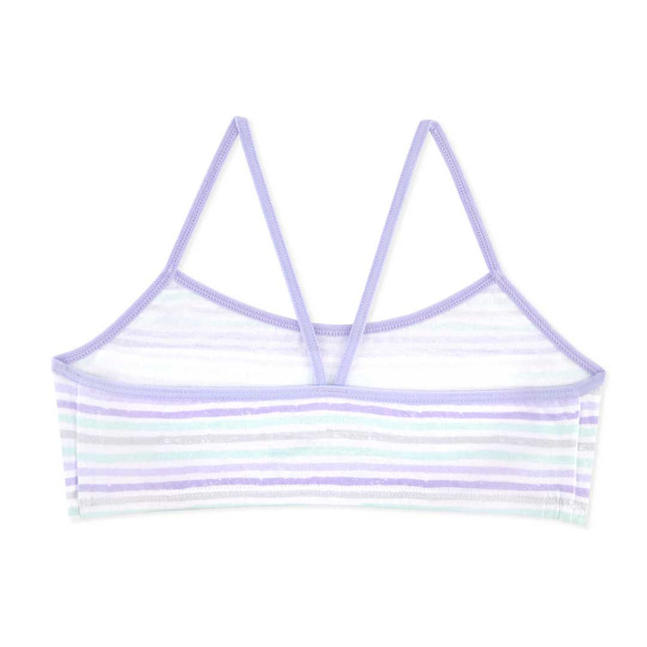 Back view of the Purple Striped bra as a part of the René Rofé 5 Pack Cotton Racerback Bras