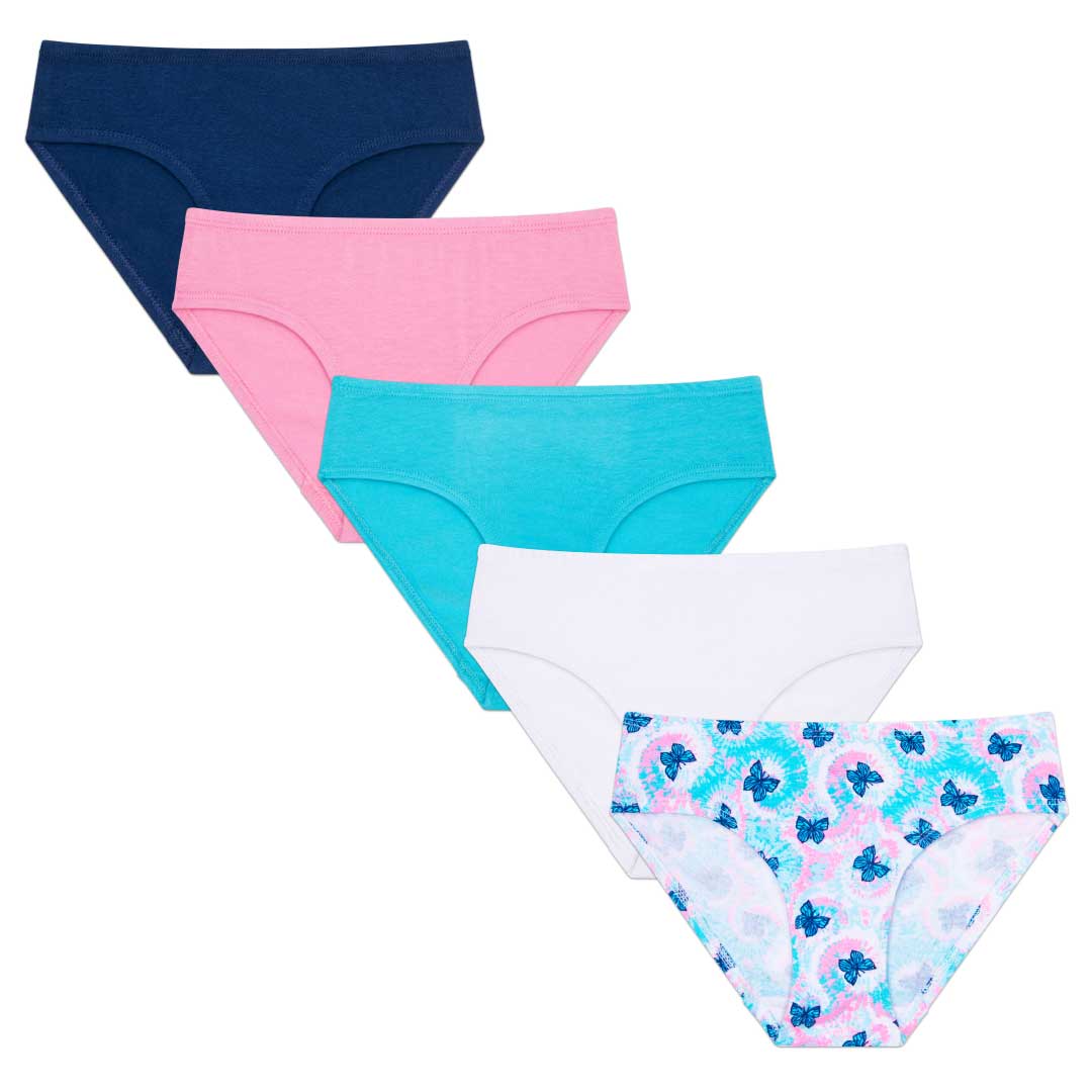 5 Pack Cotton Spandex Bikini Underwear - 7 to 14 Years Old Kidswear ...