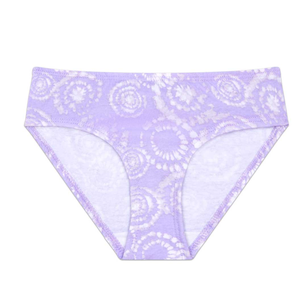 5 Pack Cotton Spandex Bikini Underwear in purple tie-dye pattern by René Rofé