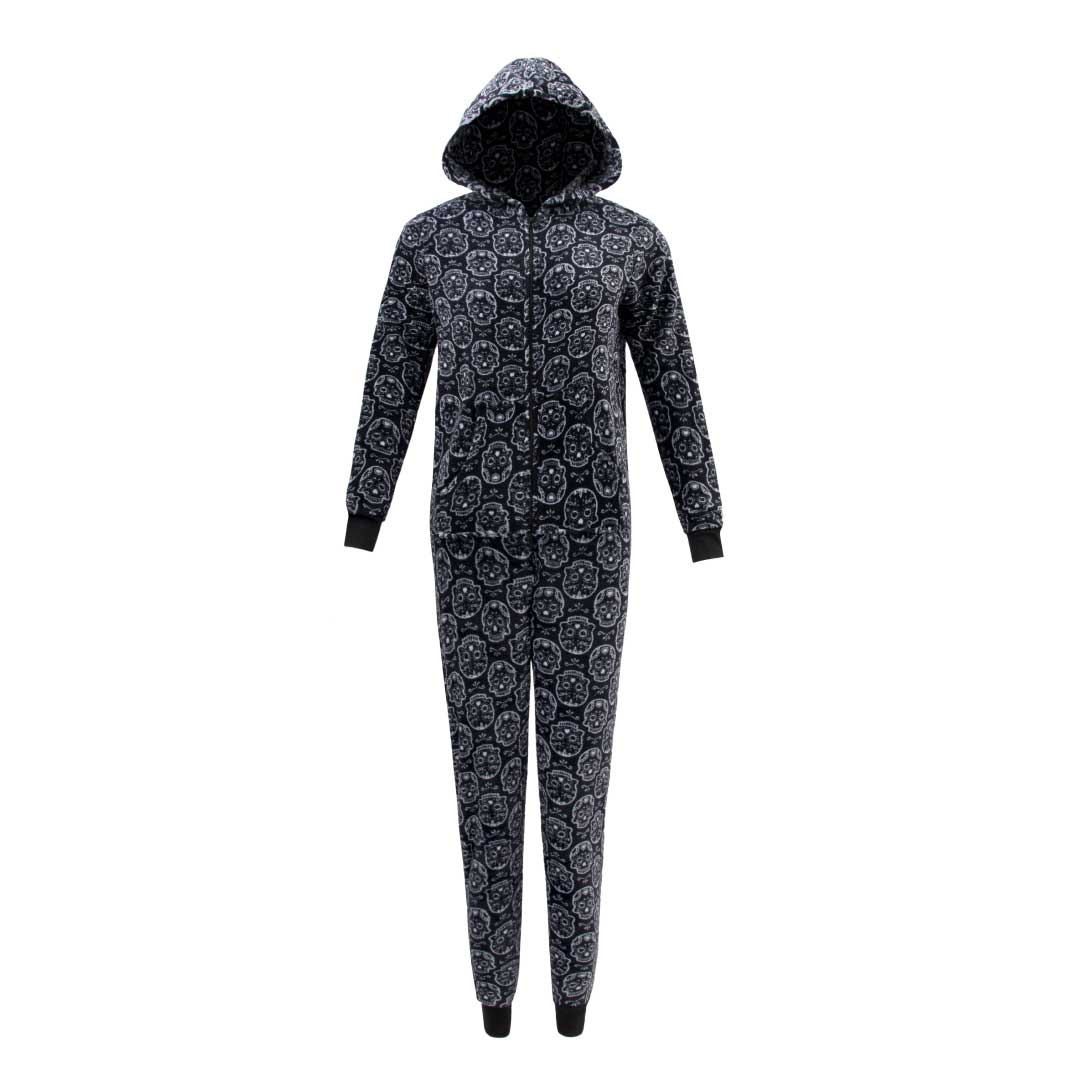 René Rofé Hooded Plush Pajama Jumpsuit Zip Up Onesie