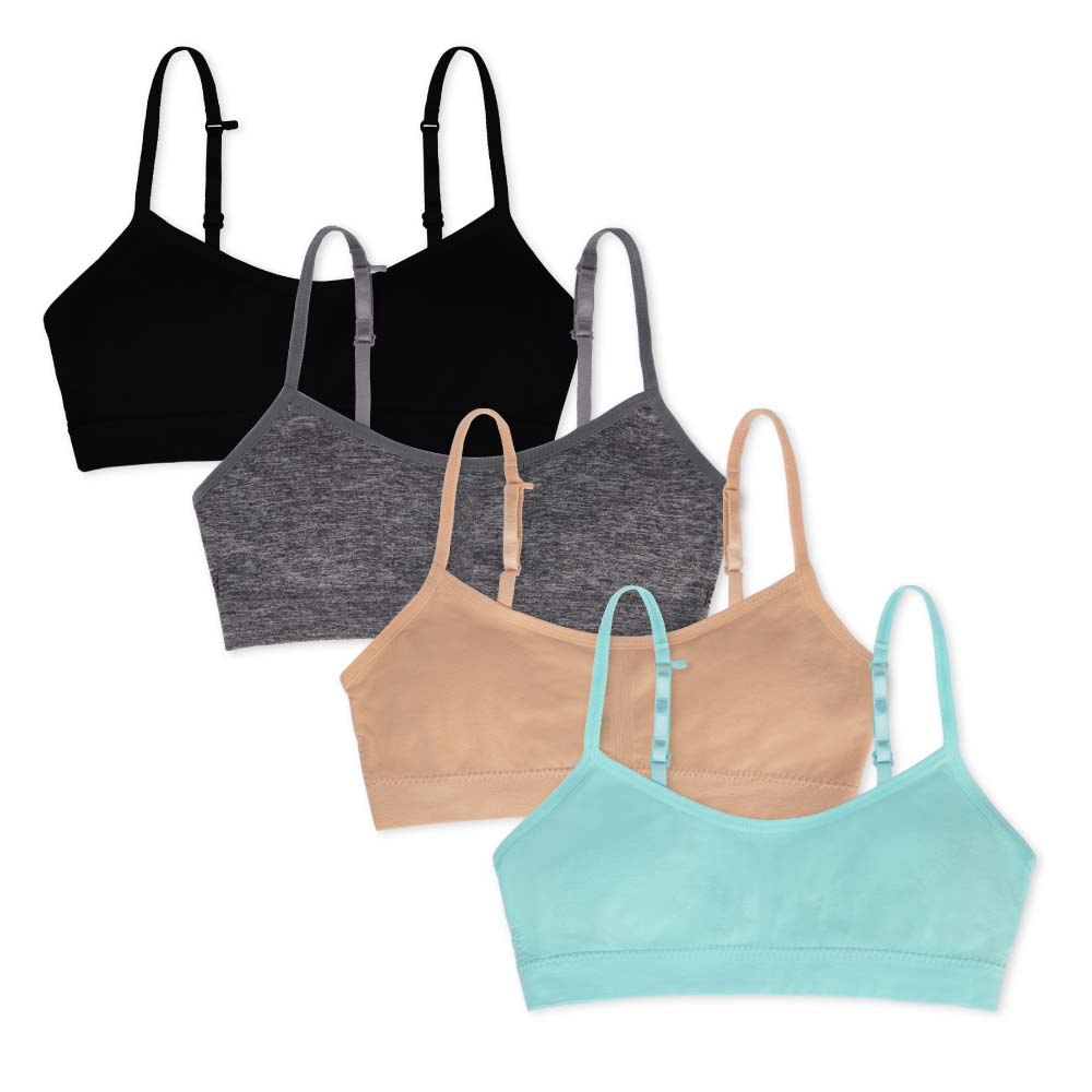 René Rofé Nylon Spandex Girls Padded Training Bras 4 Pack