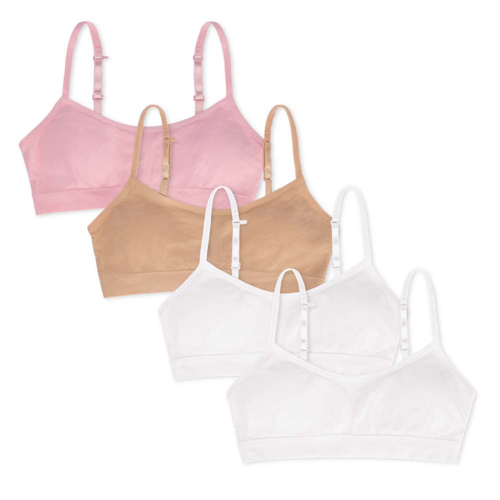 René Rofé Nylon Spandex Girls Padded Training Bras 4 Pack