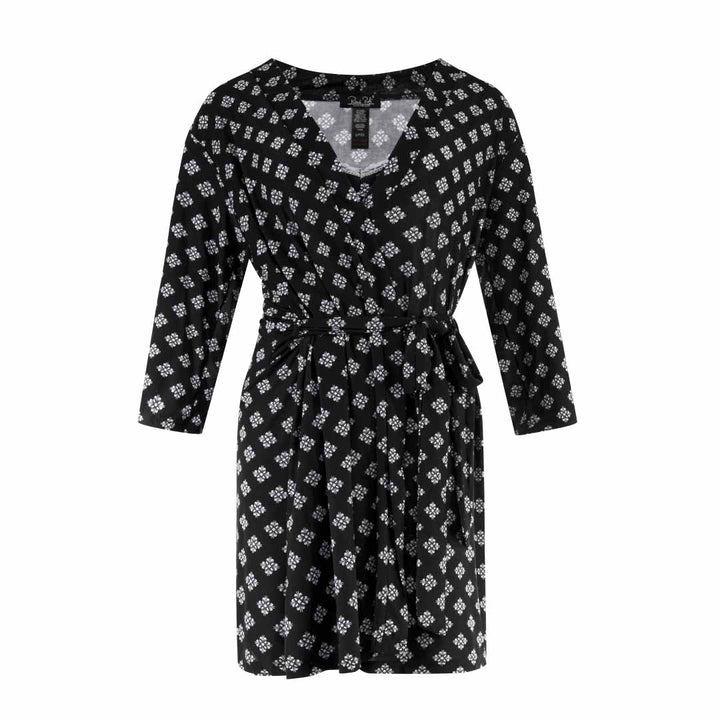 Black Diamond  print robe and chemise as a part of the René Rofé 2 Pack Robe & Chemise Sleep Set