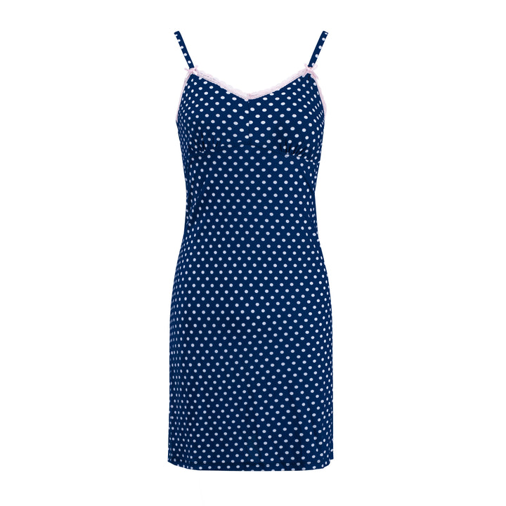 Blue print chemise as a part of the René Rofé 2 Pack Robe & Chemise Sleep Set