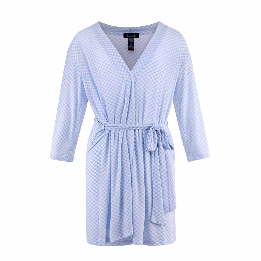 Blue Gingham robe as a part of the René Rofé Robe and Chemise Set