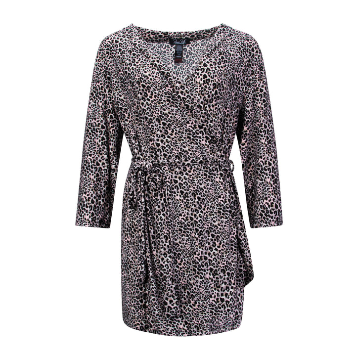 Brown print robe as a part of the René Rofé 2 Pack Robe & Chemise Sleep Set
