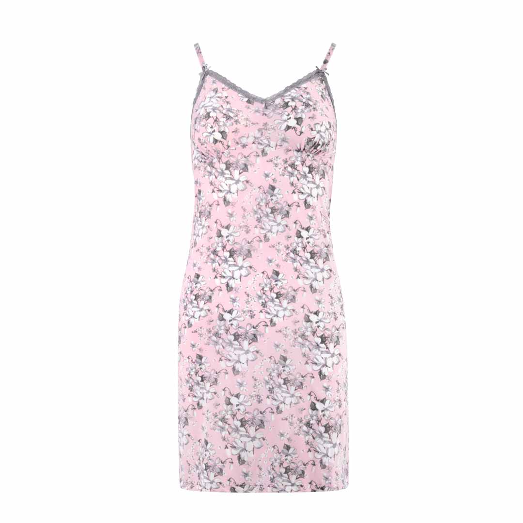 Floral Pink print chemise as a part of the René Rofé 2 Pack Robe & Chemise Sleep Set