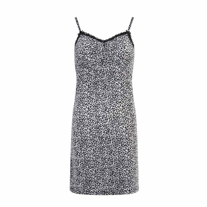 Leopard  print chemise as a part of the René Rofé 2 Pack Robe & Chemise Sleep Set