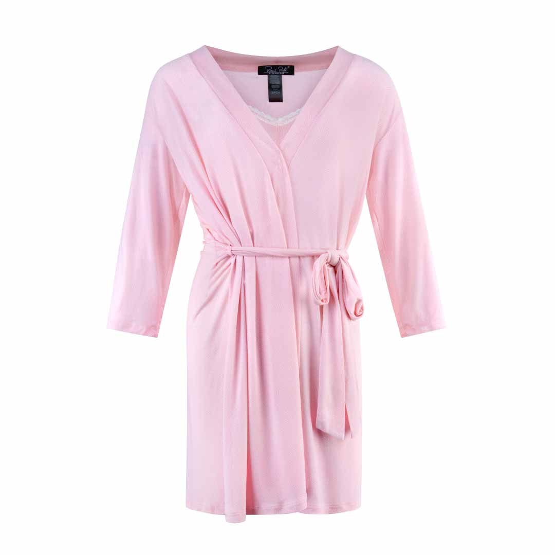 Mimi Pink robe and chemise as a part of the René Rofé Robe and Chemise Set