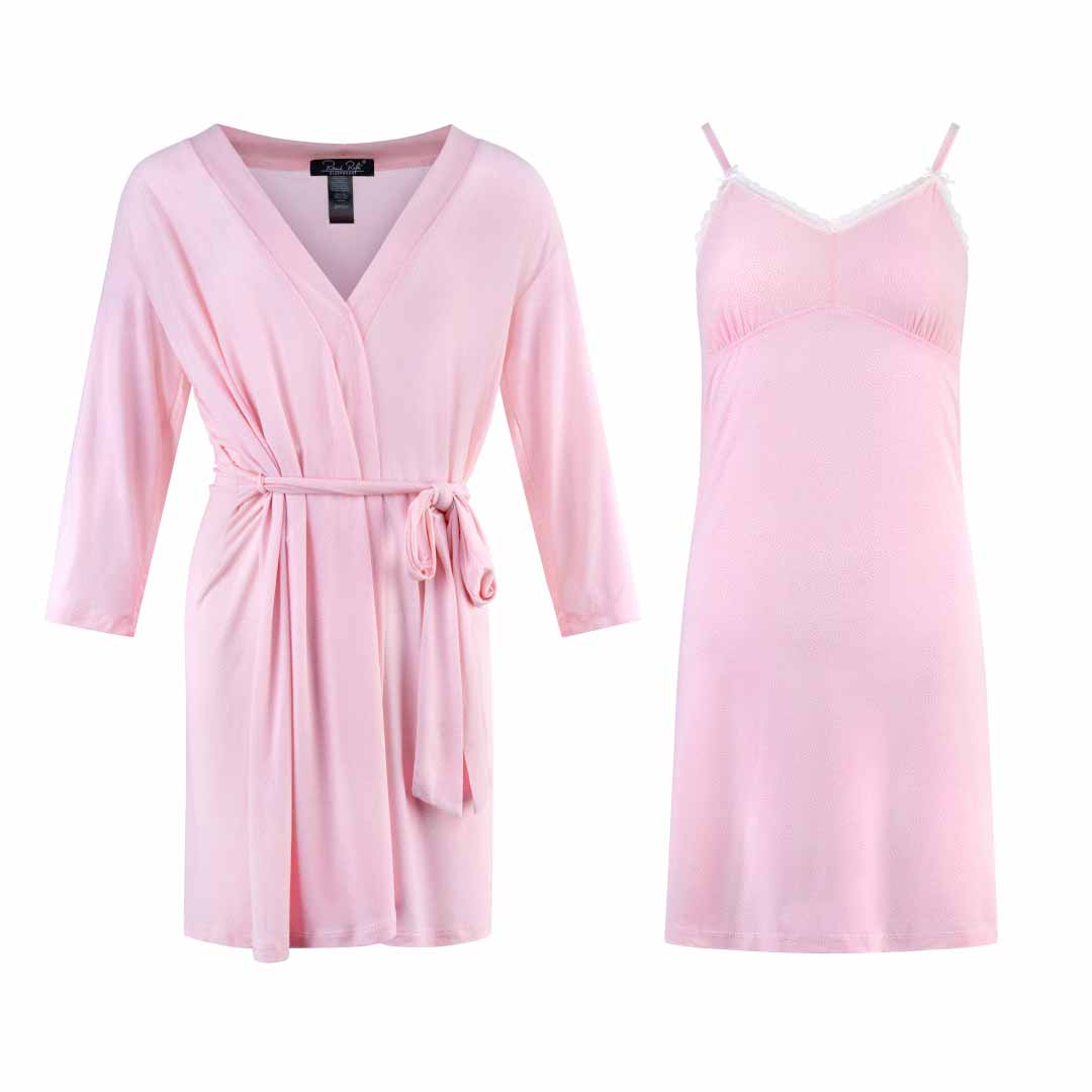 René Rofé Robe and Chemise Set in Mimi Pink