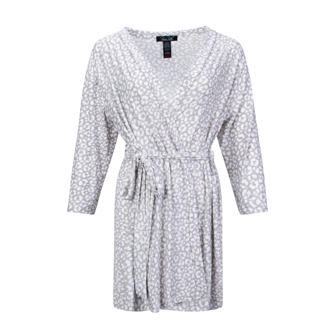 White print robe as a part of the René Rofé 2 Pack Robe & Chemise Sleep Set