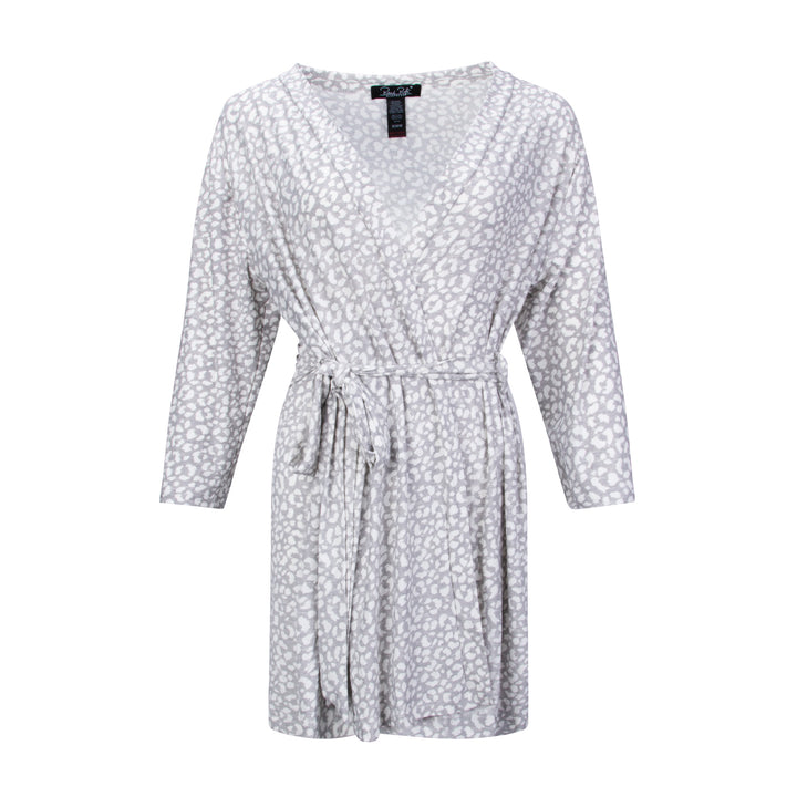White print robe as a part of the René Rofé 2 Pack Robe & Chemise Sleep Set