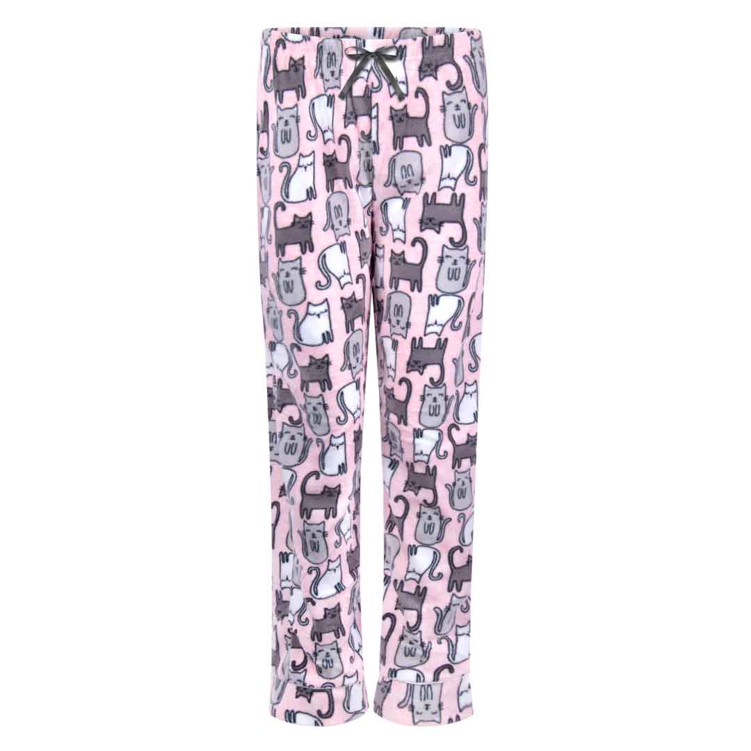René Rofé Womens Microfleece Button Up Pajama Gift Set With Notch Collar