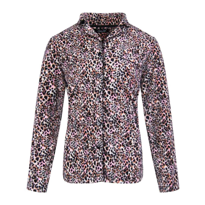 René Rofé Womens Microfleece Button Up Pajama Gift Set With Notch Collar