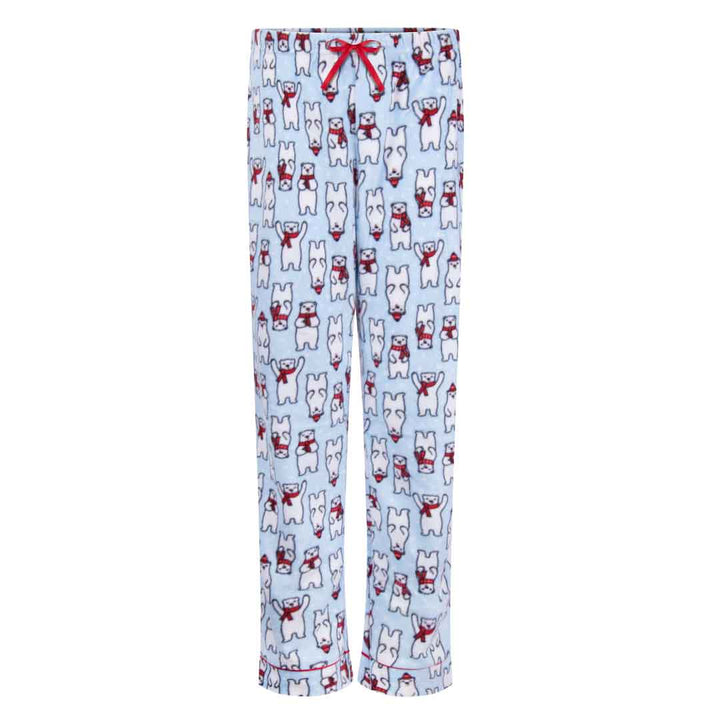 René Rofé Womens Microfleece Button Up Pajama Gift Set With Notch Collar