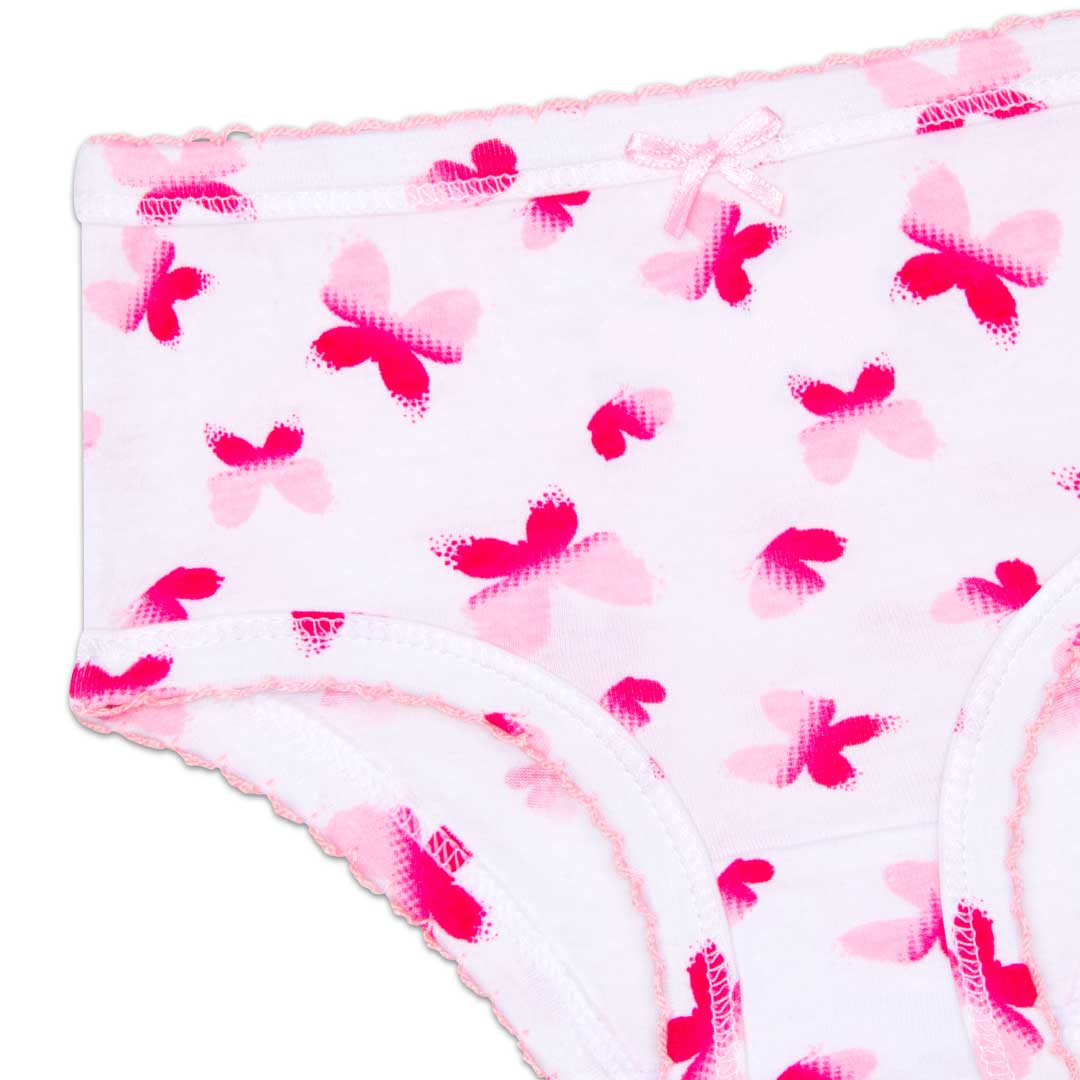 René Rofé Cotton Spandex Briefs (Toddler Girls) - 5 Pack in butterflies and flowers pattern