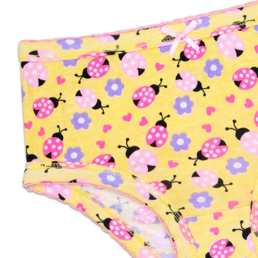 René Rofé Cotton Spandex Briefs (Toddler Girls) - 5 Pack in ladybugs pattern