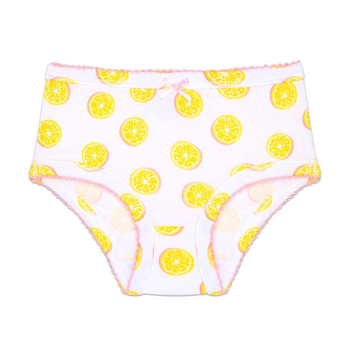 René Rofé Cotton Spandex Briefs (Toddler Girls) - 5 Pack in strawberries and lemons pattern
