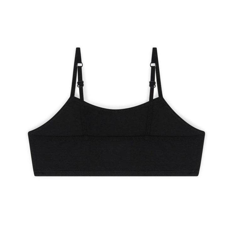 Back view of the Black bra in René Rofé Cotton Spandex Training Bras (6 Pack)