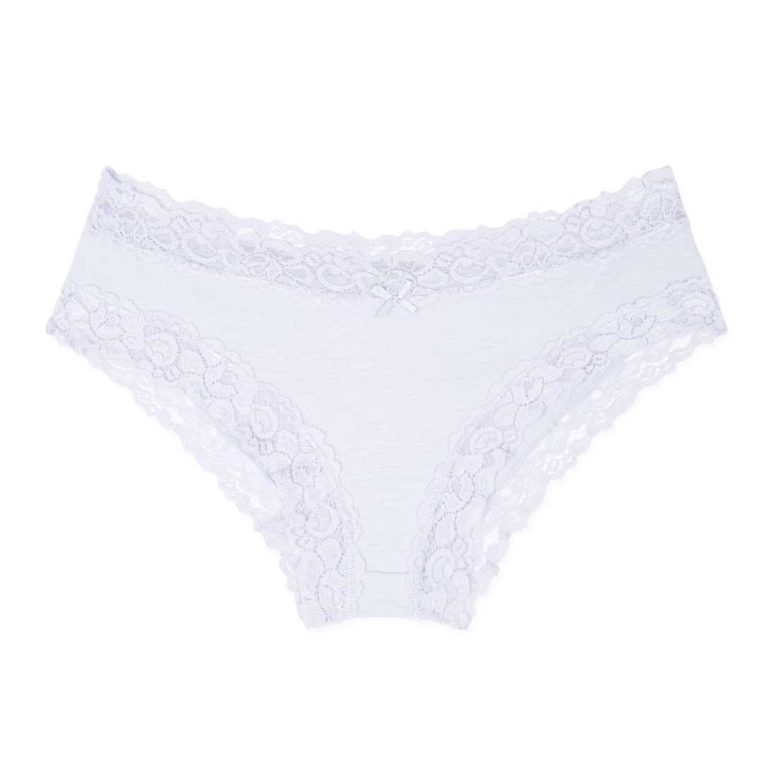 René Rofé Cotton with Lace Hipster in White