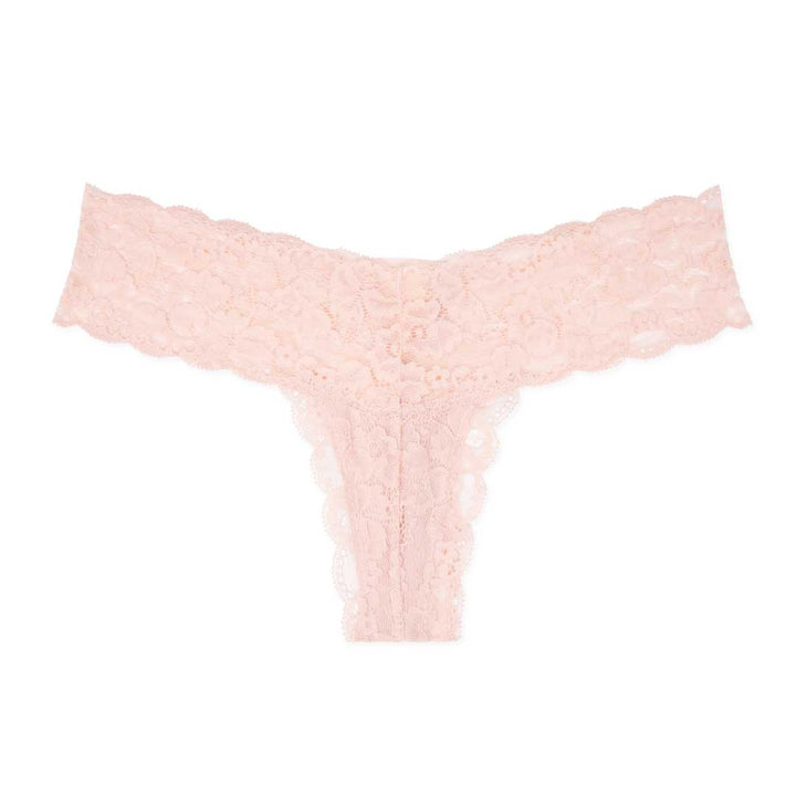 René Rofé Cross with You Lace Thong in Salmon color