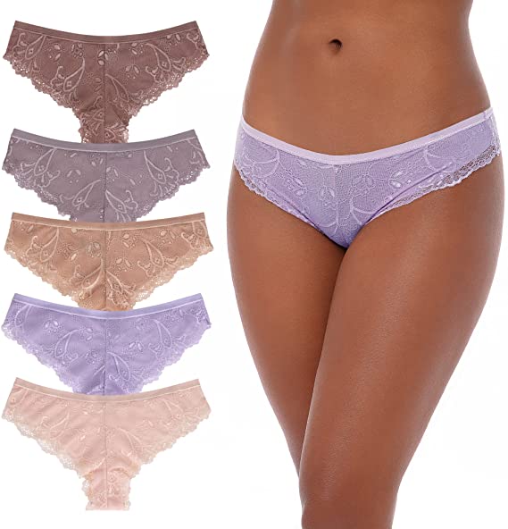 René Rofé 5 Pack Cheeky Lace Panties