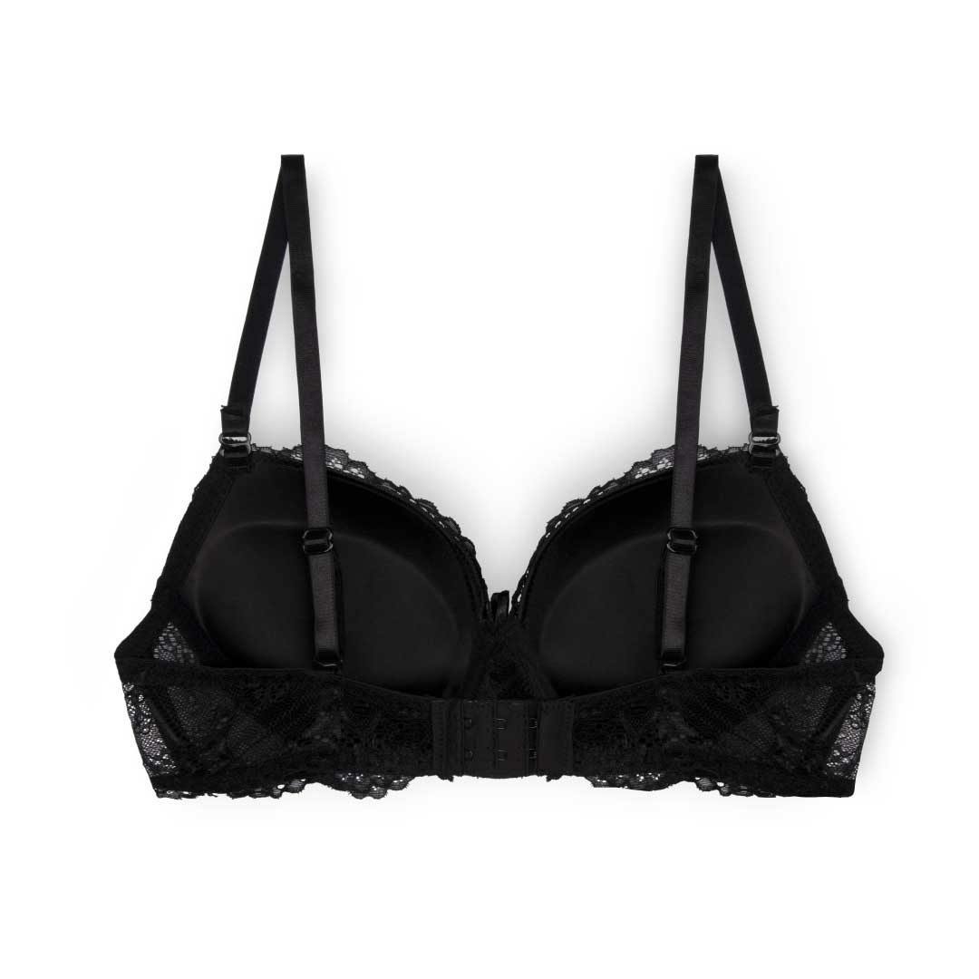 Womens Black 3pk Lace Push-Up Bras