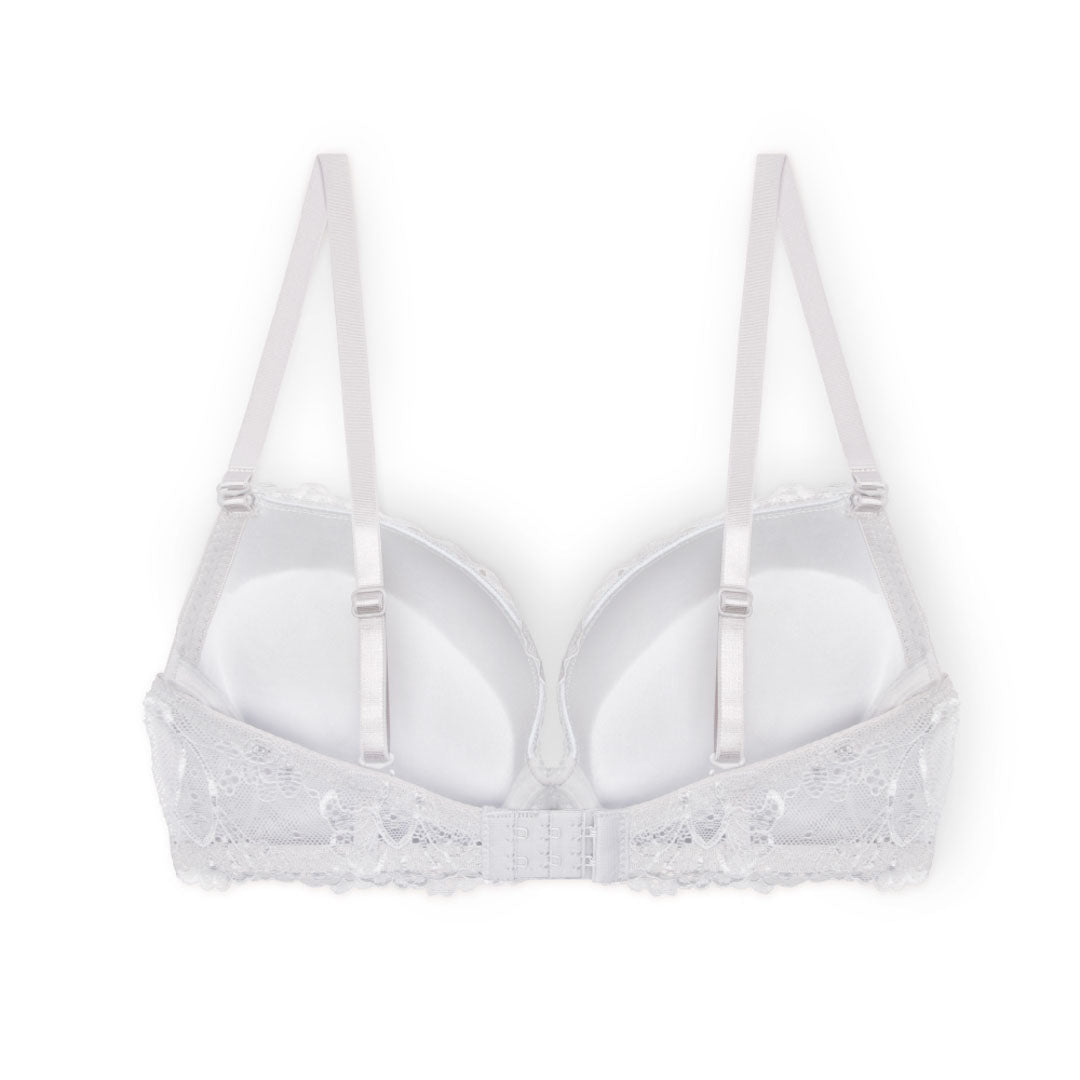 René Rofé Floral Lace Double Push Up Bra - 3 Pack with Pink, Beige and White bras