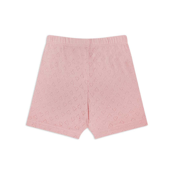 Hearts patterned shorts as a part of the René Rofé Girls Cotton Snug Fit Pajama Pant and Short Set