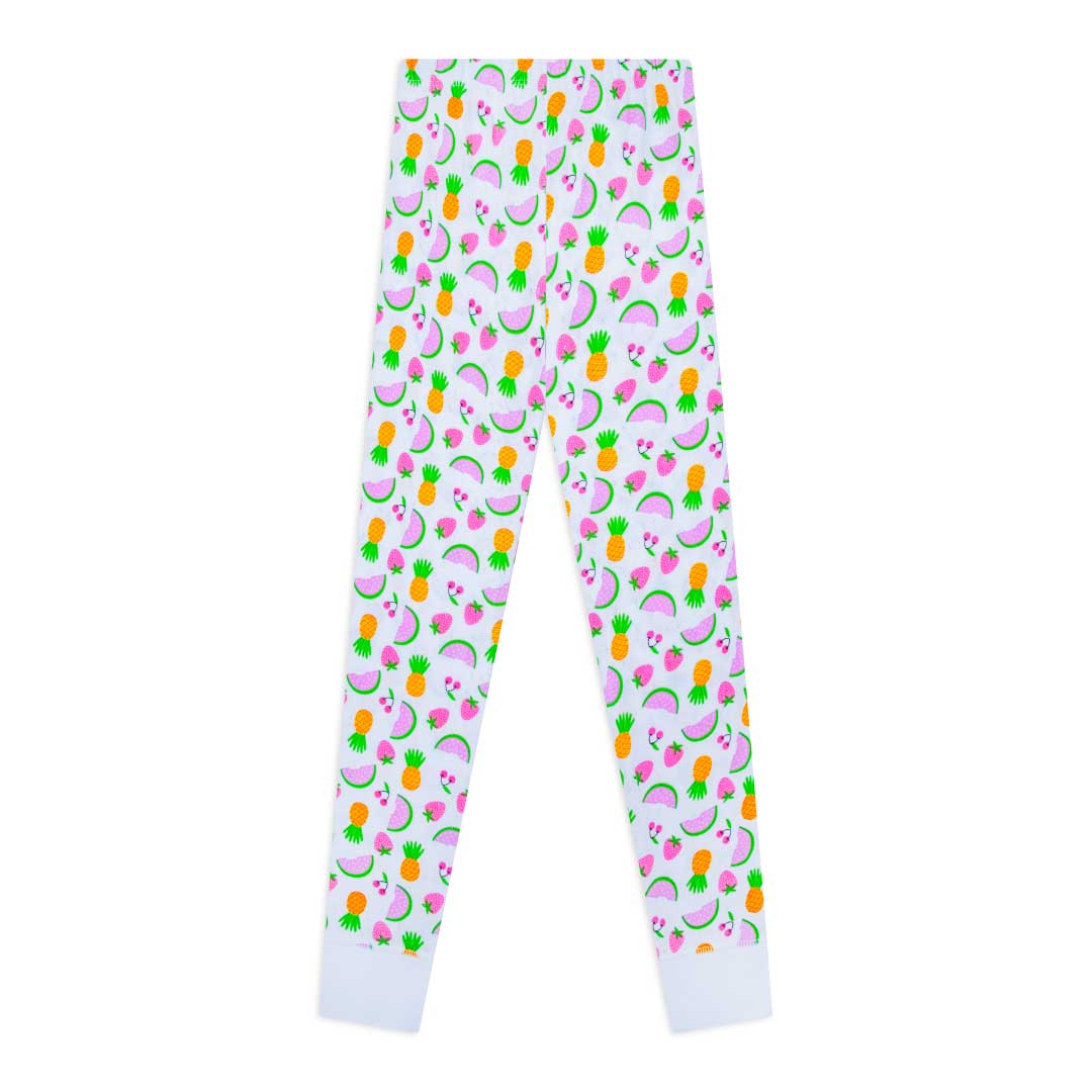 Pineapple patterned pants as a part of the René Rofé Girls Cotton Snug Fit Pajama Pant and Short Set