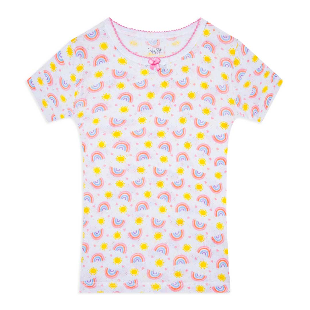 René Rofé Girls Cotton Snug Fit Pajama Pant And Short Set
